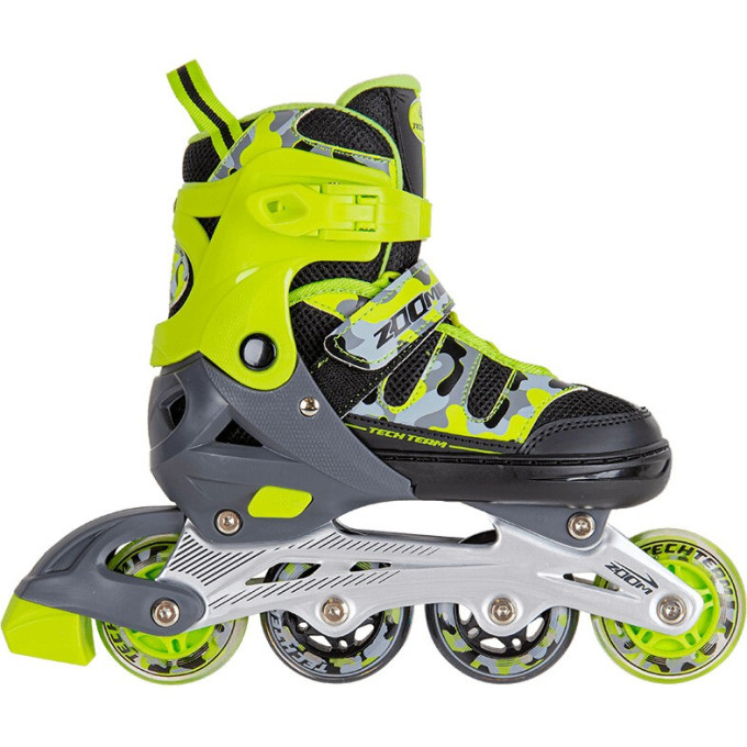 Ролики TECH TEAM ZOOM р.34-37 (M) зеленый NN007444